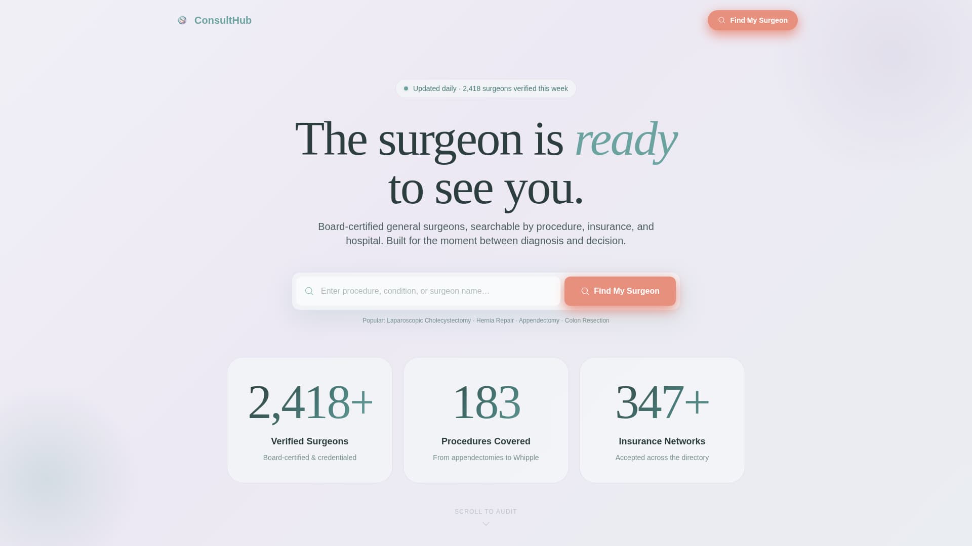 Diagnose — Precision Surgical Specialist Landing Page Template