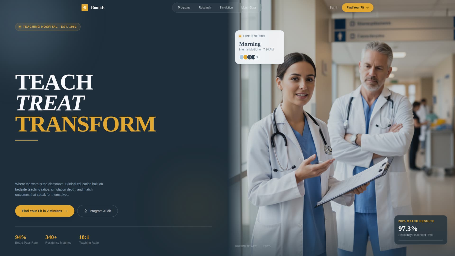 Rounds - Authoritative Teaching Landing Page Template