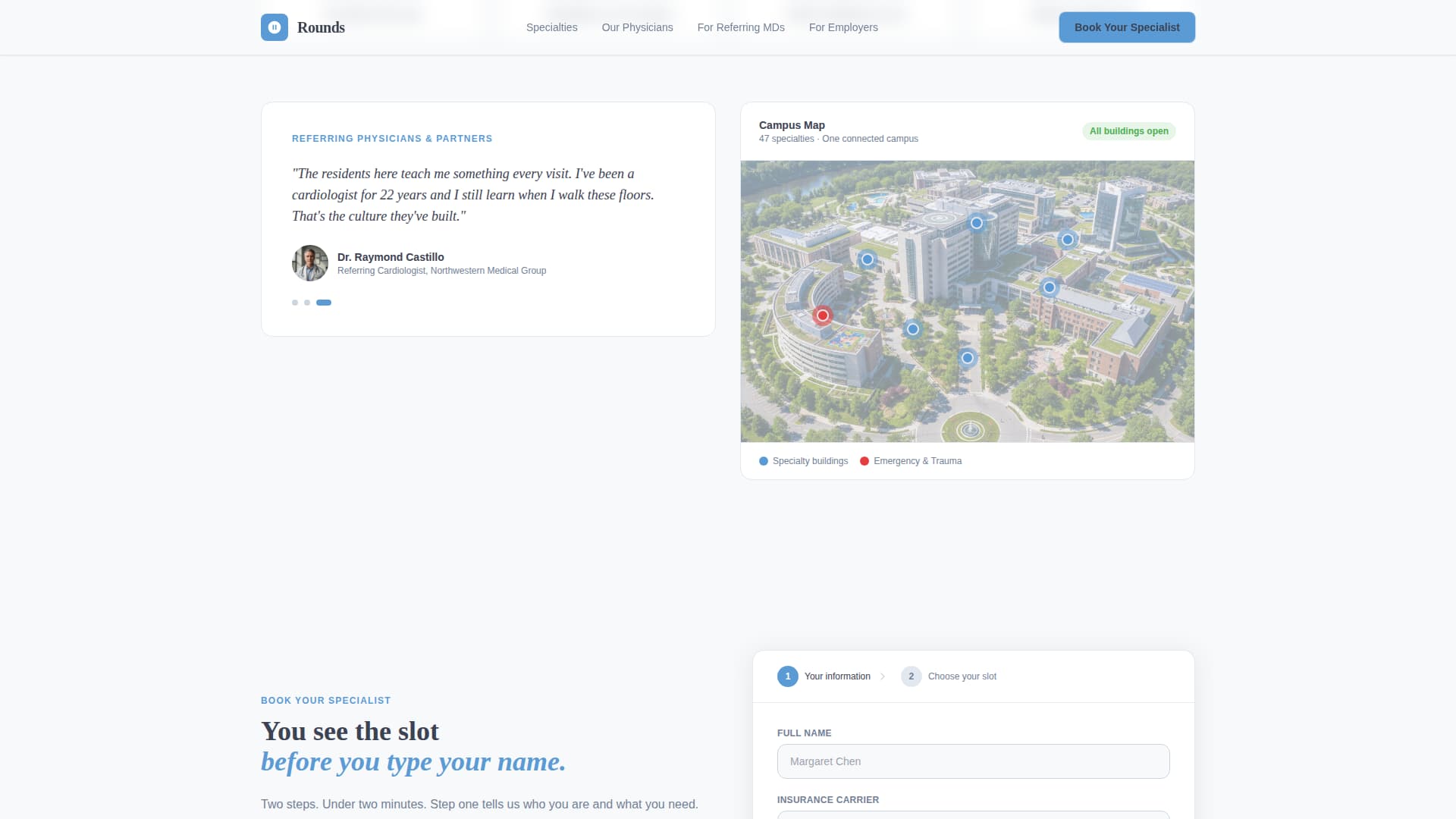 Rounds - Trusted Teachinghospital Landing Page Template