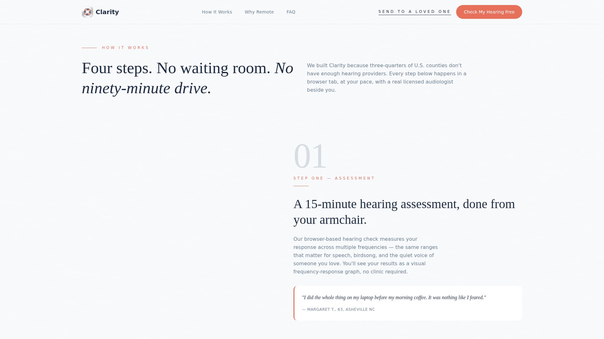 Clarity - Trusted Teleaudiology Landing Page Template