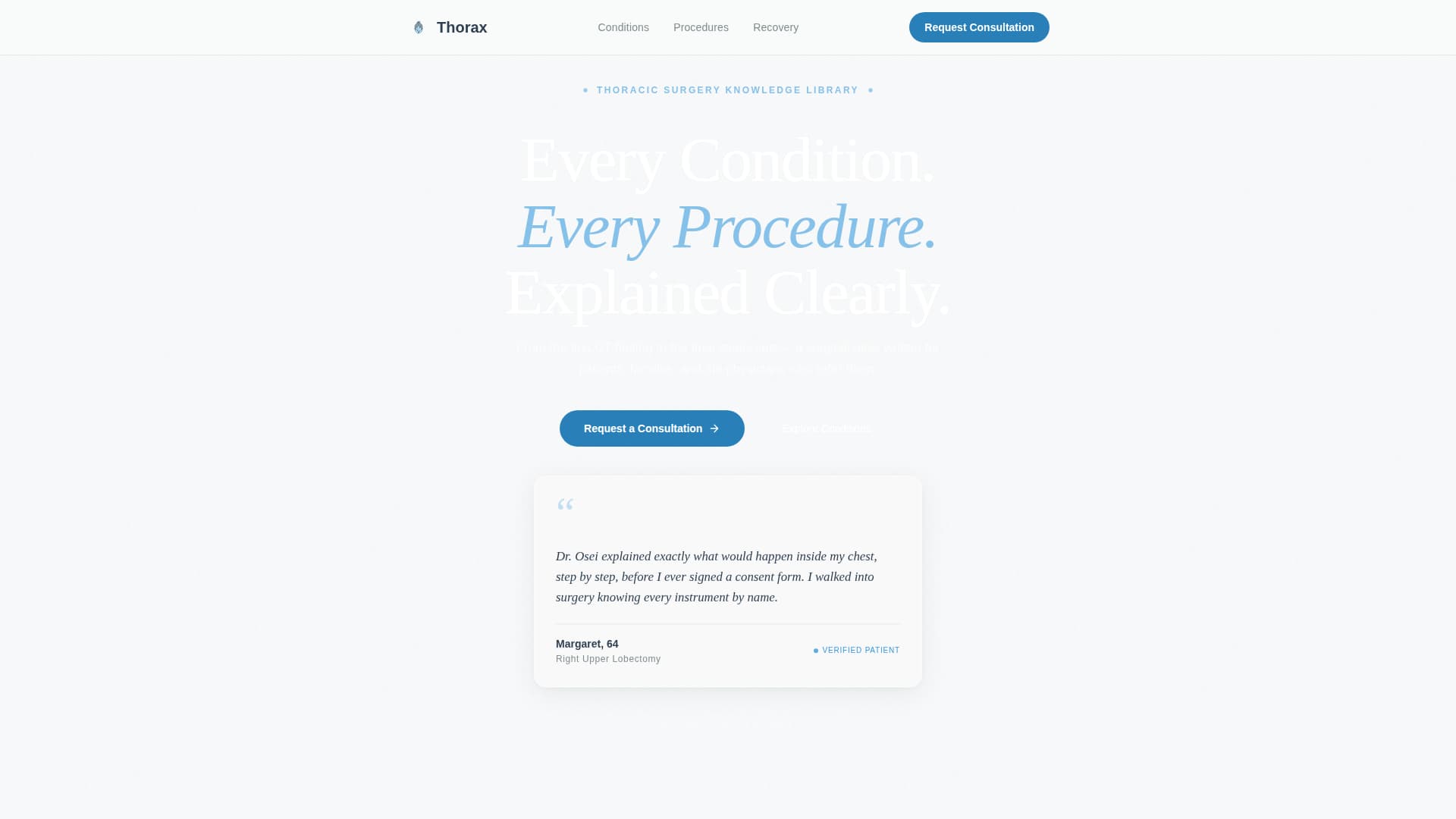 Thorax - Precision Thoracic Landing Page Template
