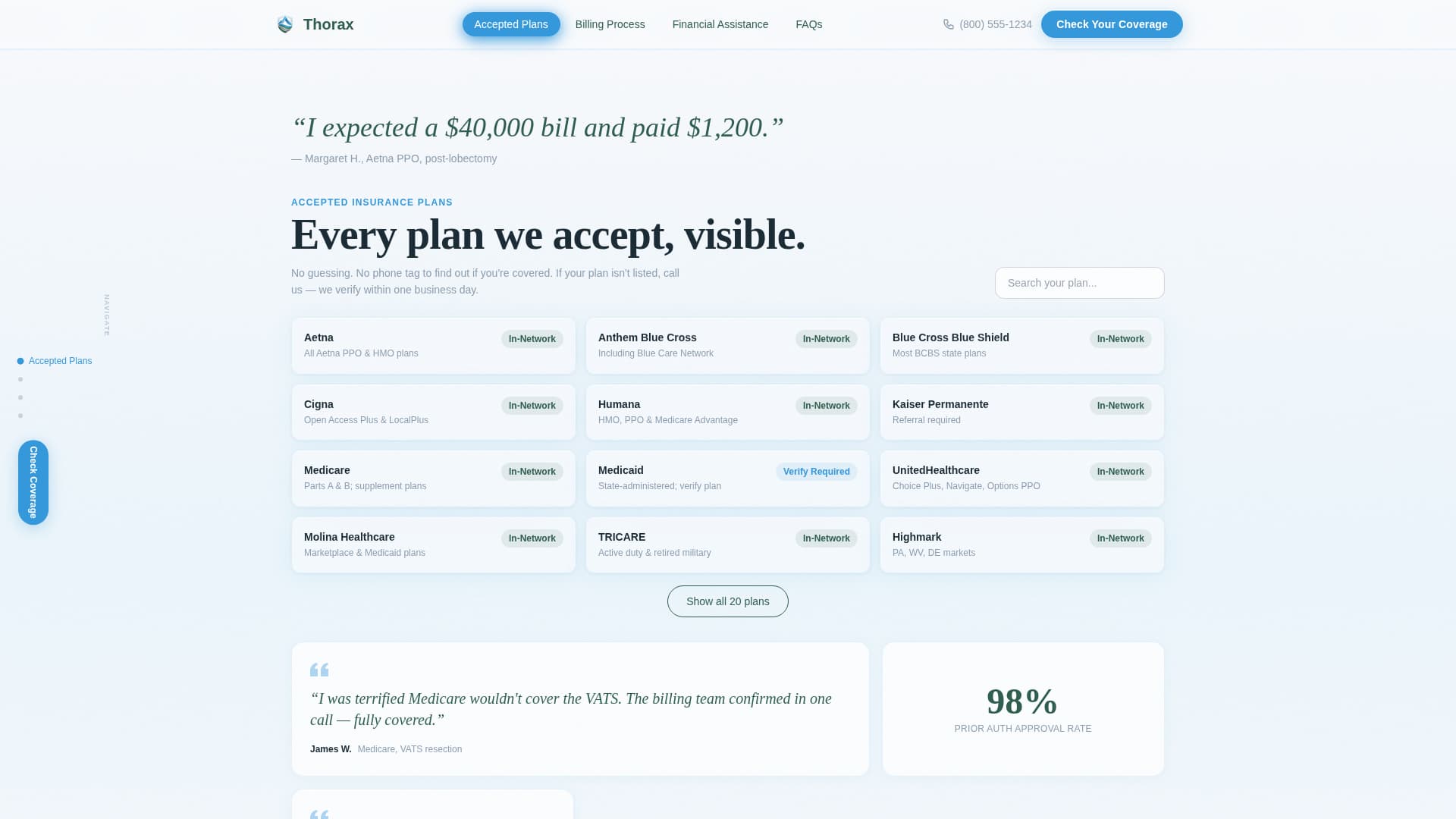 Thorax - Trusted Surgeon Landing Page Template