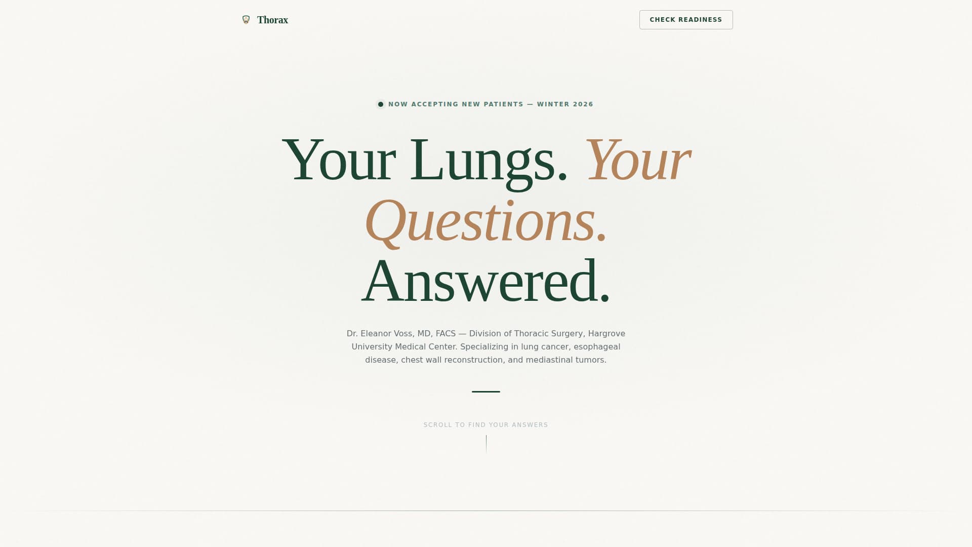Thorax - Trusted Thoracicsurgeon Landing Page Template