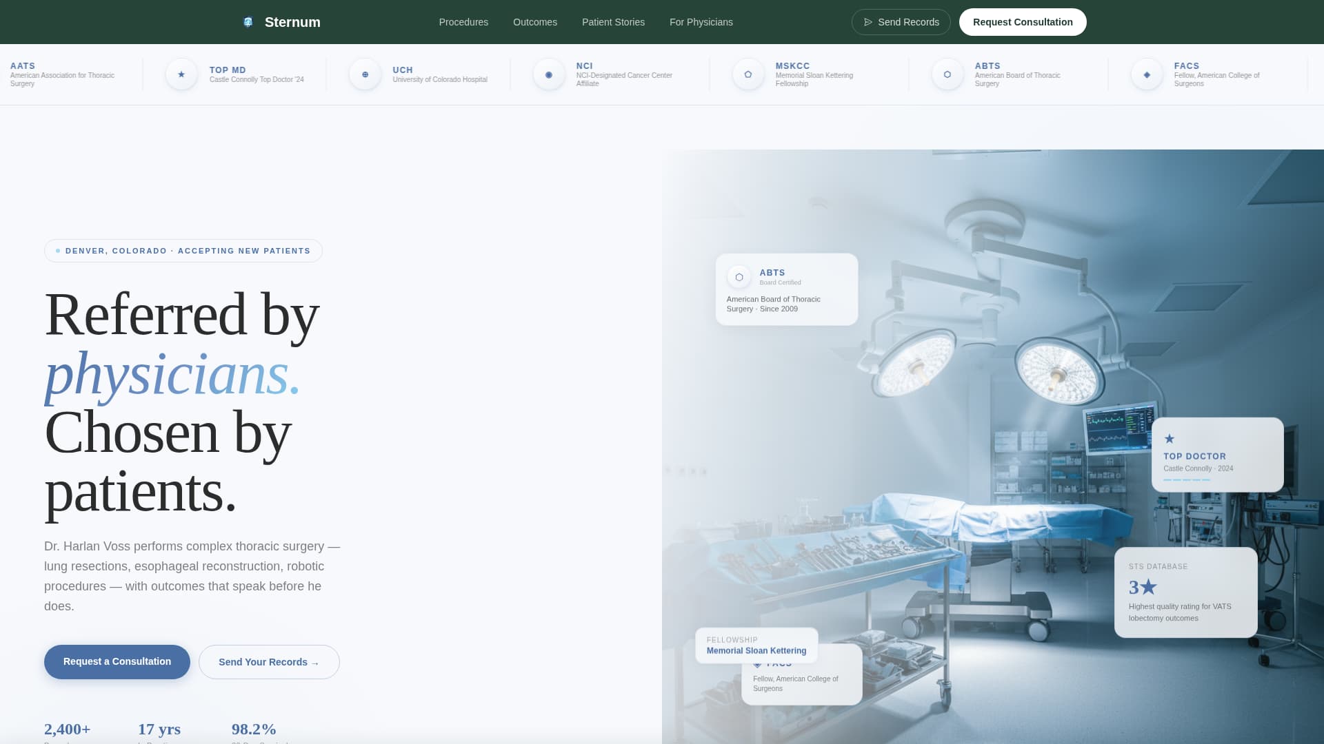 Sternum - Trusted Thoracicsurgeon Landing Page Template