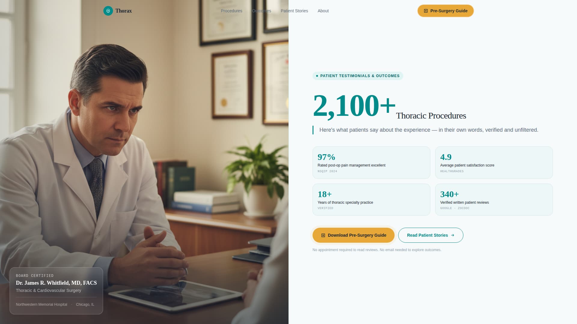Cardiac — Authoritative Cardiac Surgeon Landing Page Template