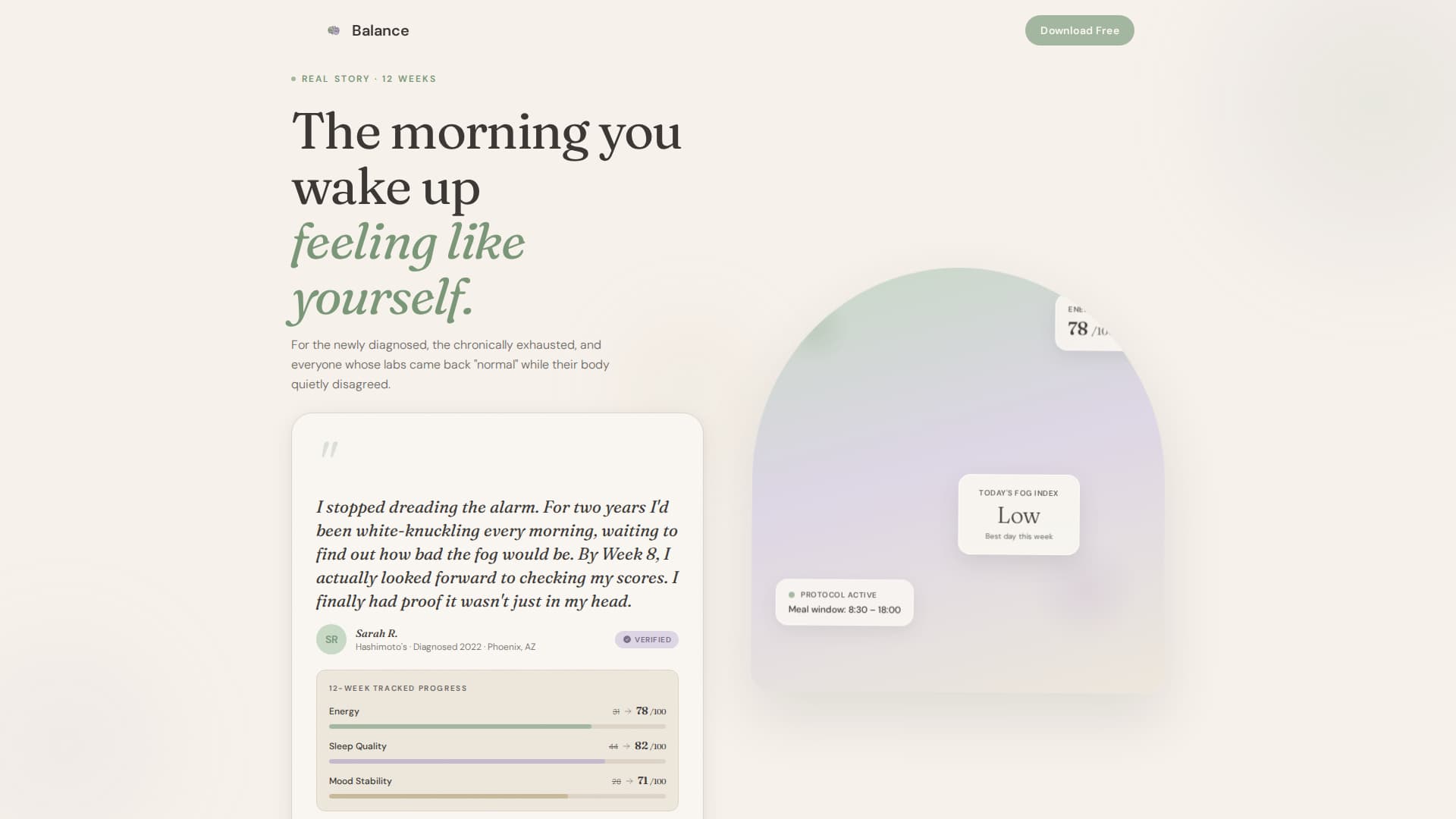 Balance - Adaptive Thyroidcare Landing Page Template
