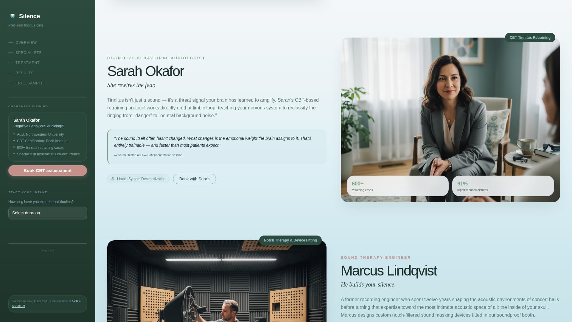 Silence - Restorative Audiology Landing Page Template