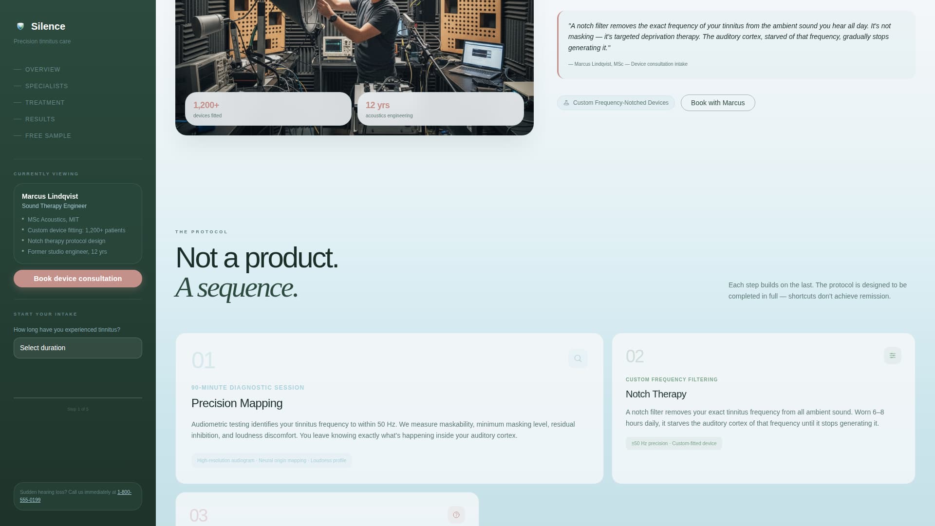 Silence - Restorative Audiology Landing Page Template