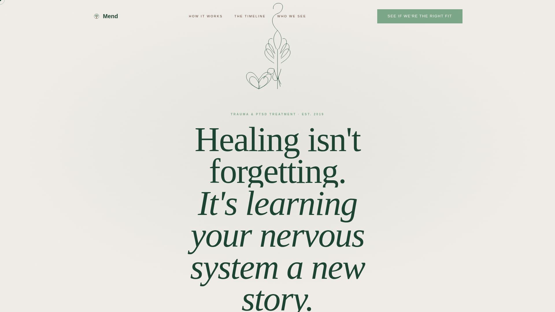 Mend - Restorative Traumacenter Landing Page Template