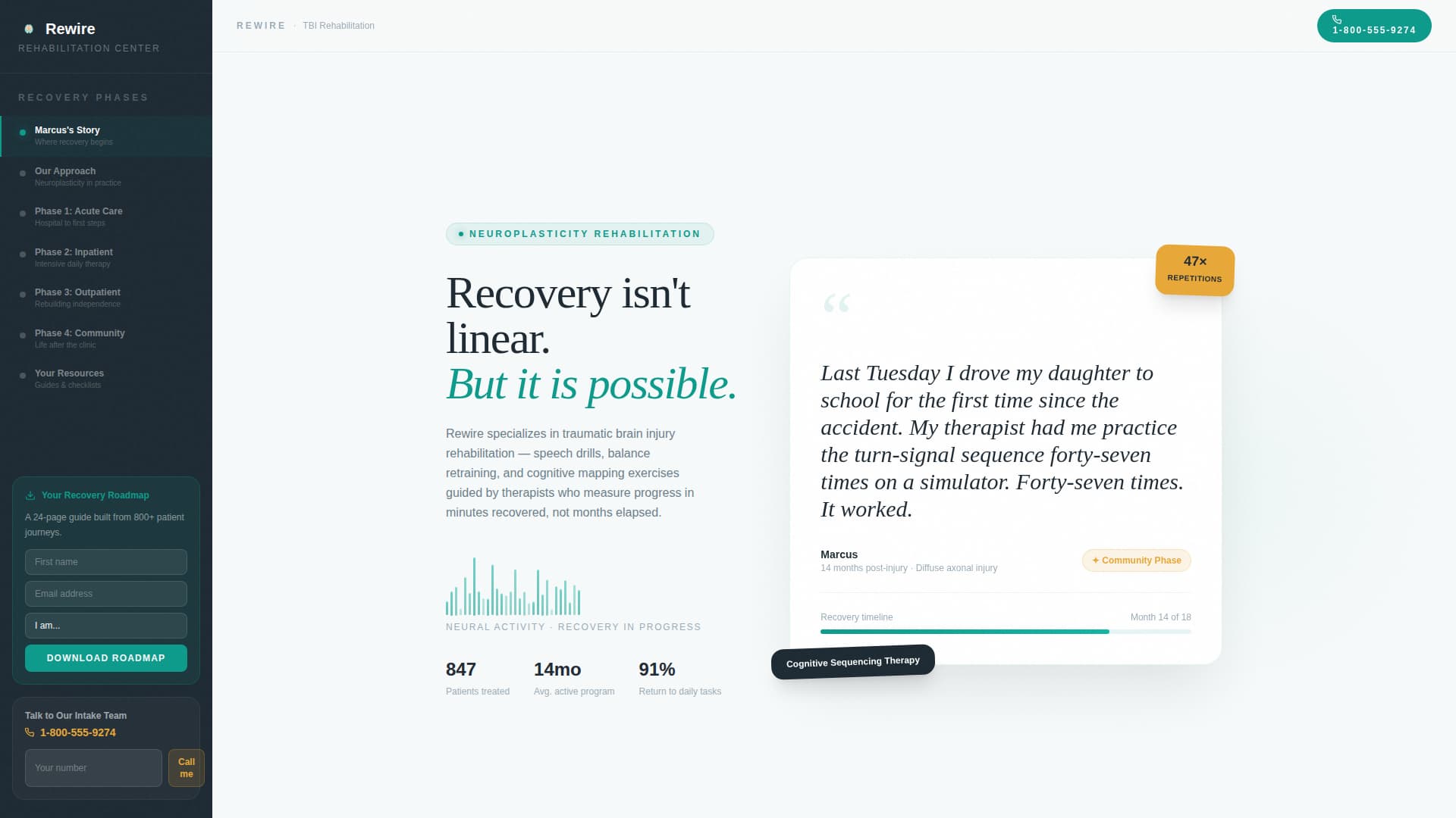Rewire - Compassionate Rehabilitation Landing Page Template