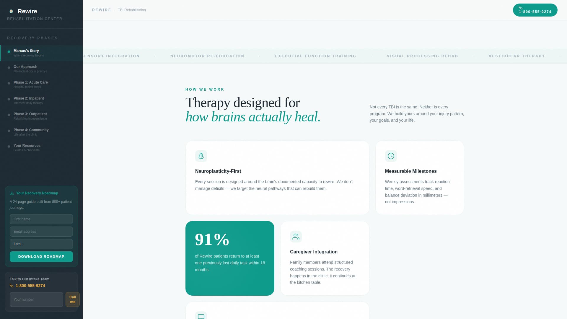 Rewire - Compassionate Rehabilitation Landing Page Template