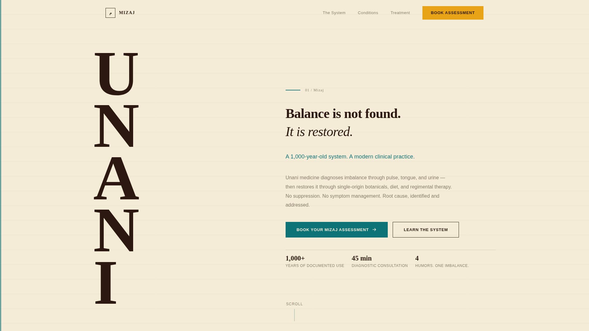 Mizaj - Ancient Unani Landing Page Template