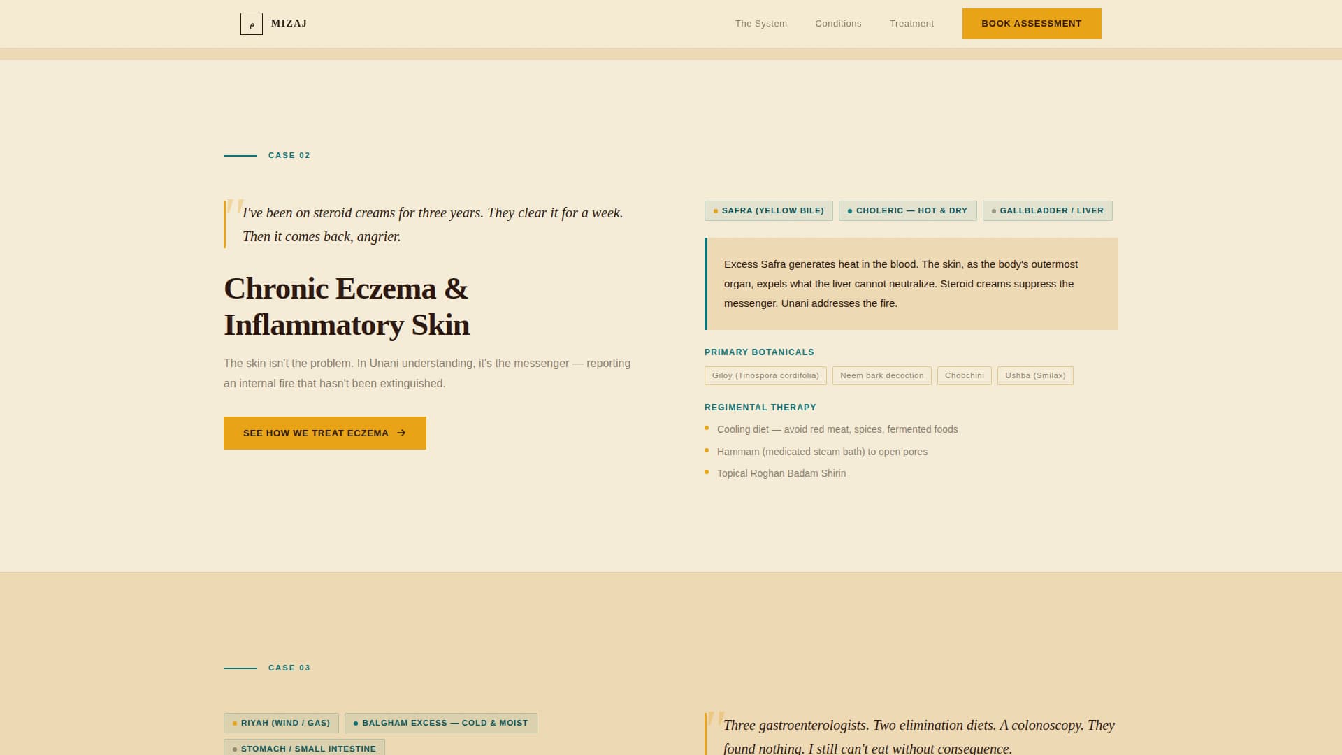 Mizaj - Ancient Unani Landing Page Template