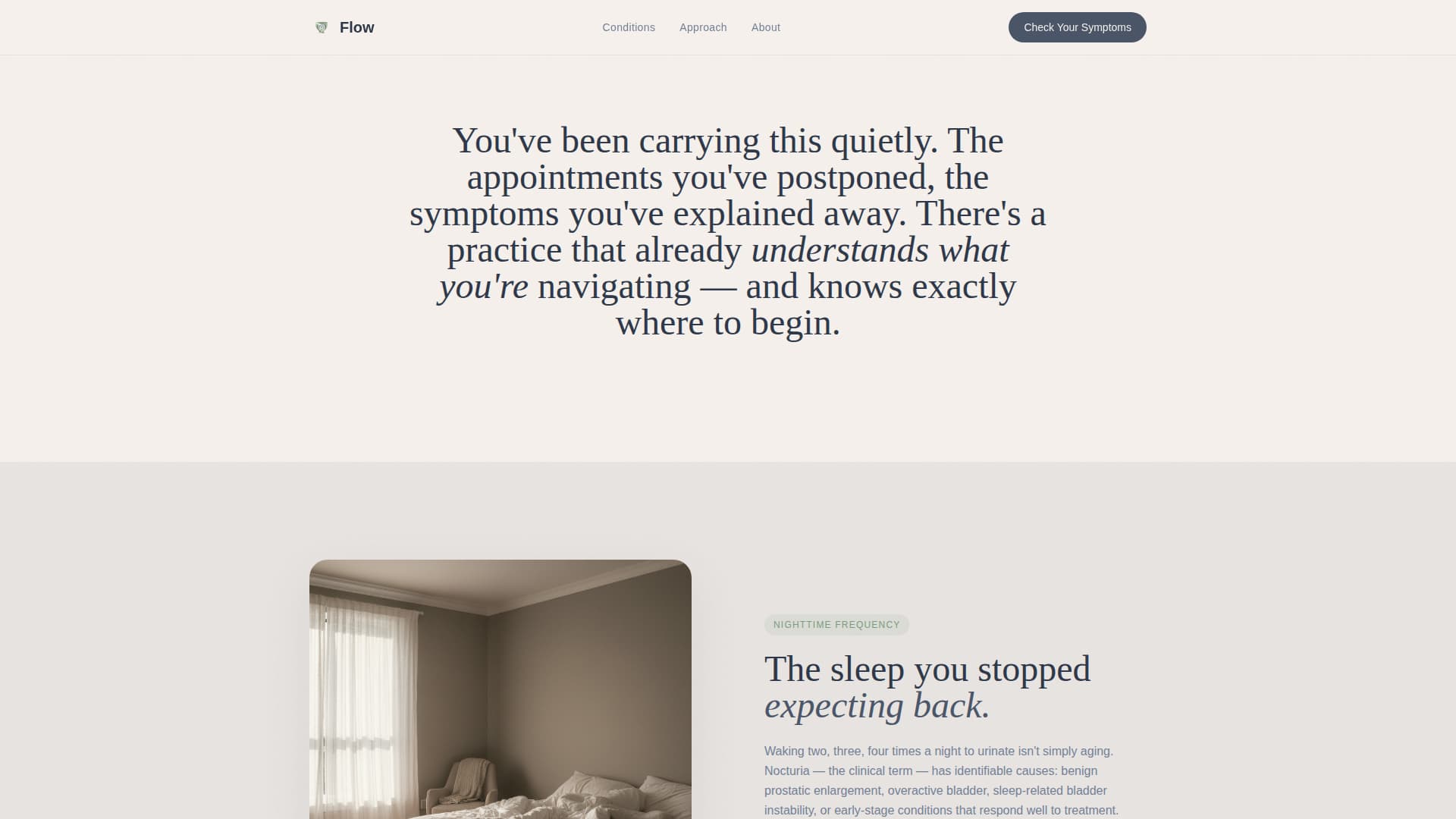 Urology Practice Website Template with Symptom Assessment Quiz