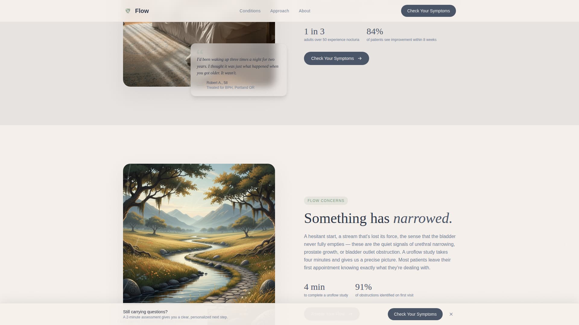 Urology Practice Website Template with Symptom Assessment Quiz