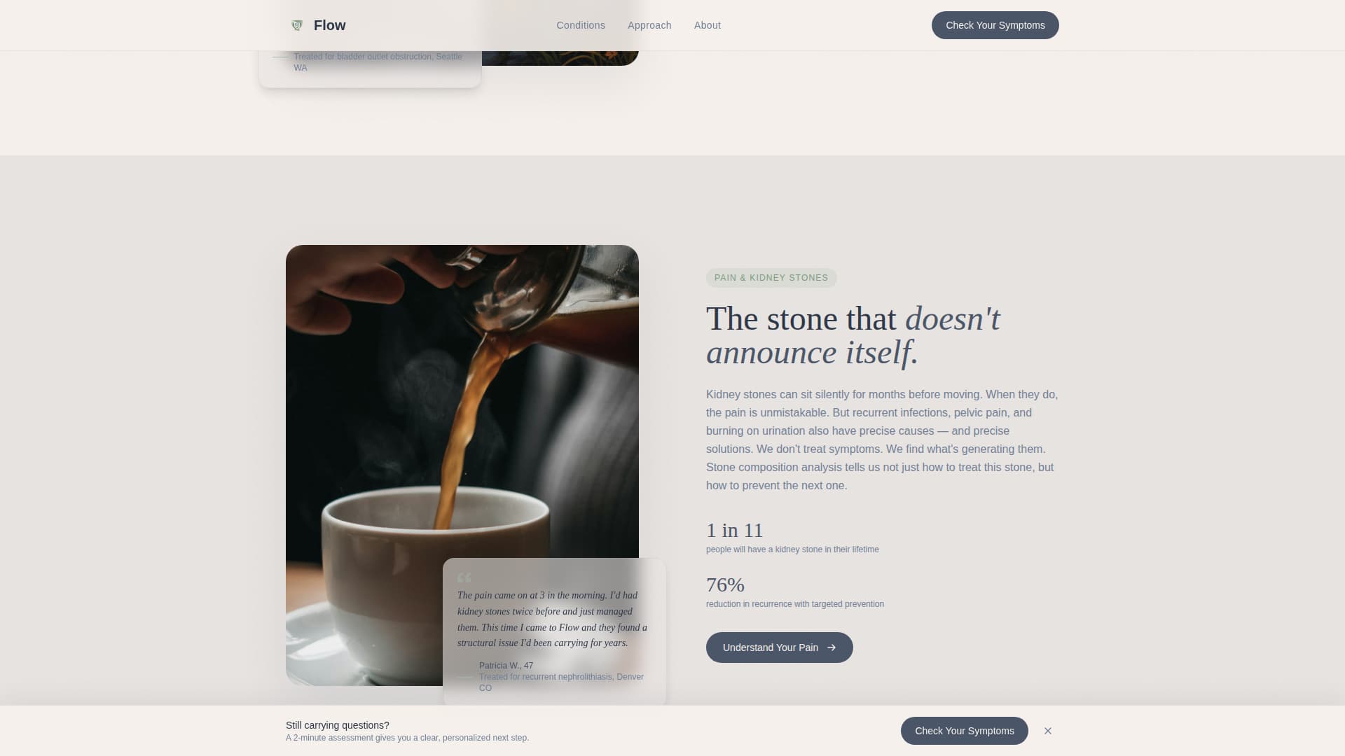 Urology Practice Website Template with Symptom Assessment Quiz