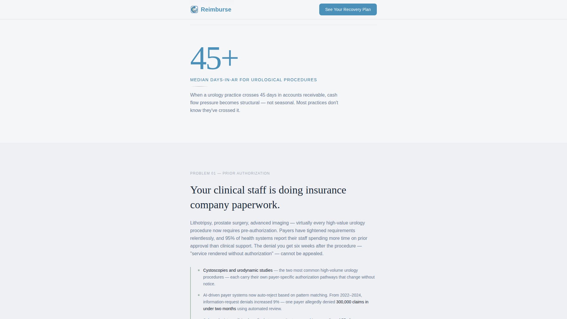 Reimburse - Powerful Urology Landing Page Template