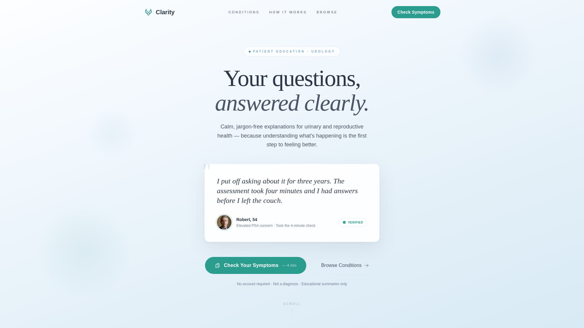 Clarity - Trusted Urologist Landing Page Template