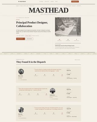 Masthead - Editorial UX Design Landing Page Template