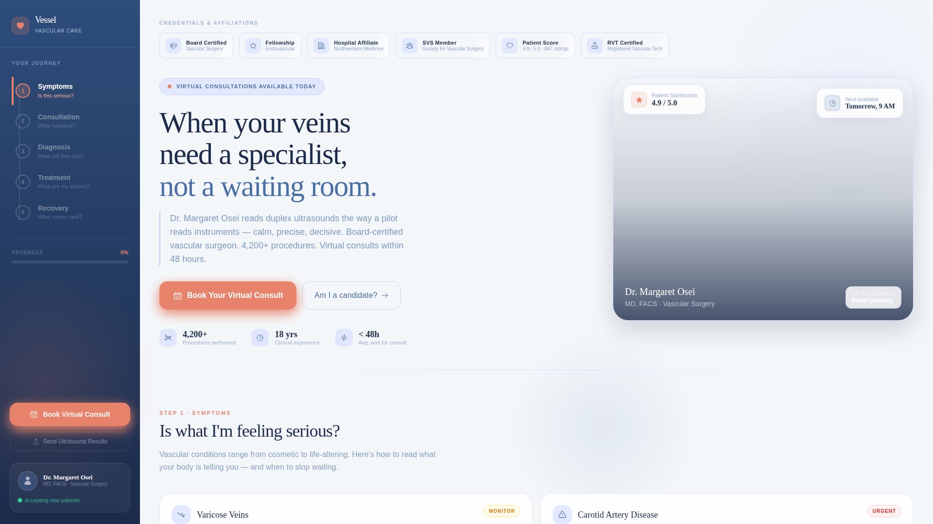 Vascular Surgeon Booking Website Template