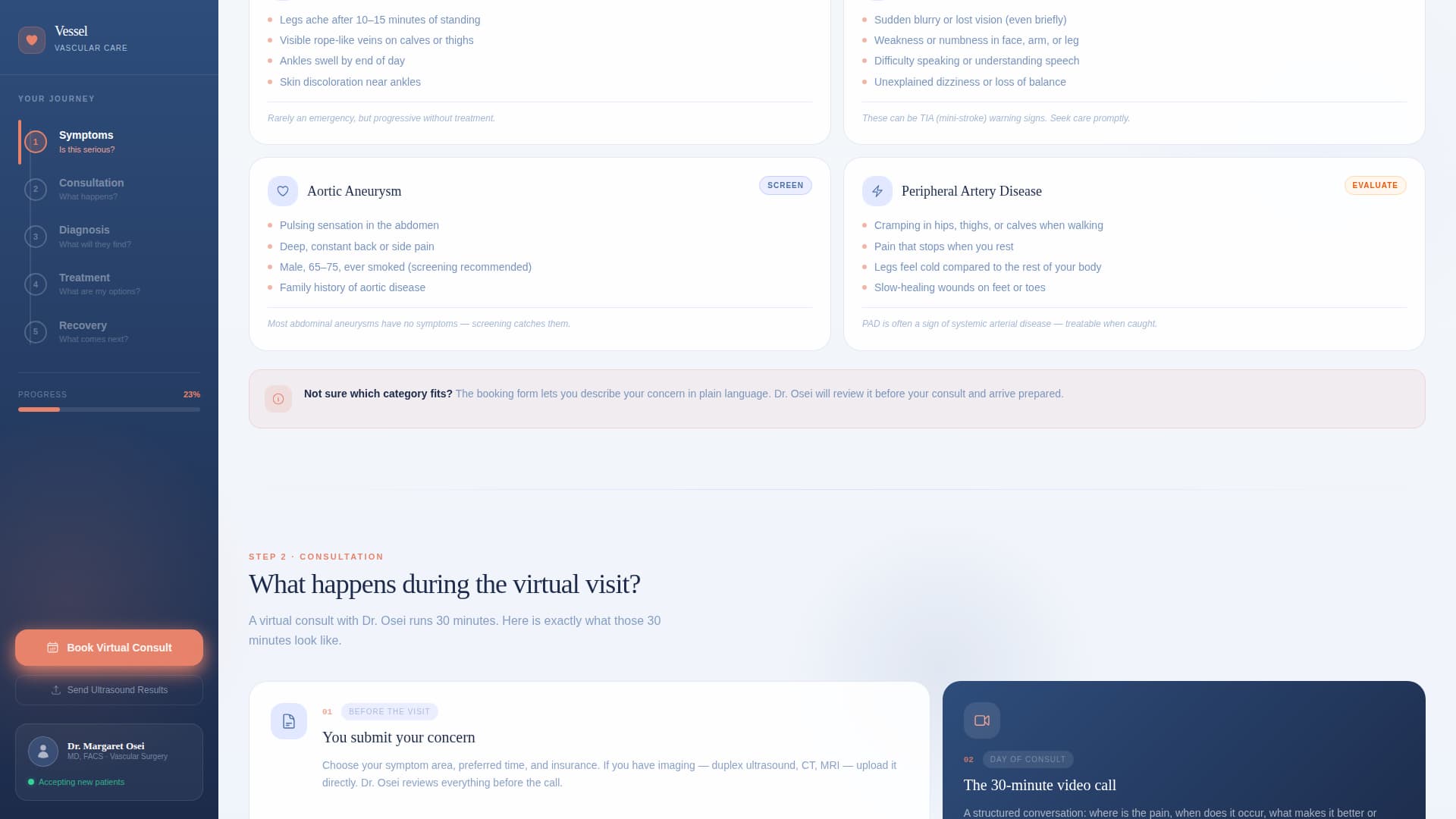 Vascular Surgeon Booking Website Template