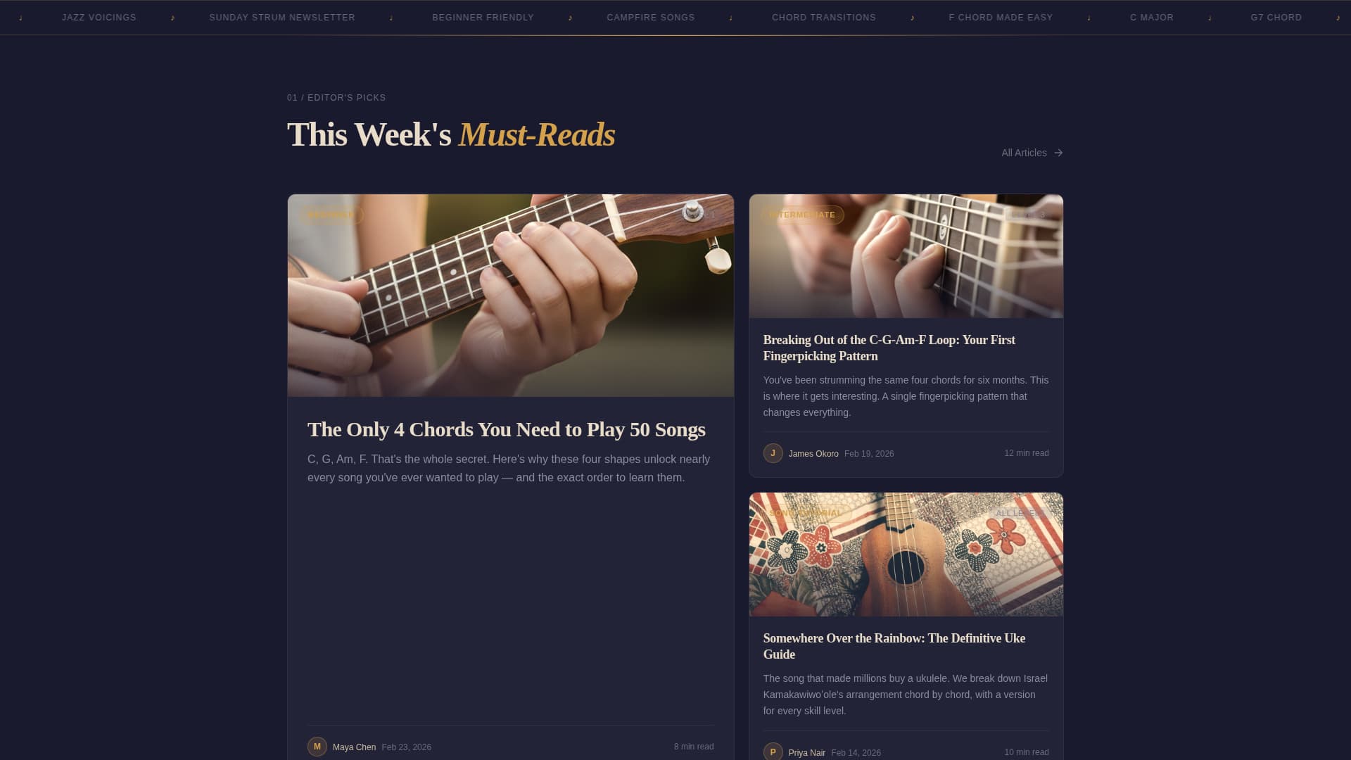 Strum - Inspiring Ukulele Landing Page Template