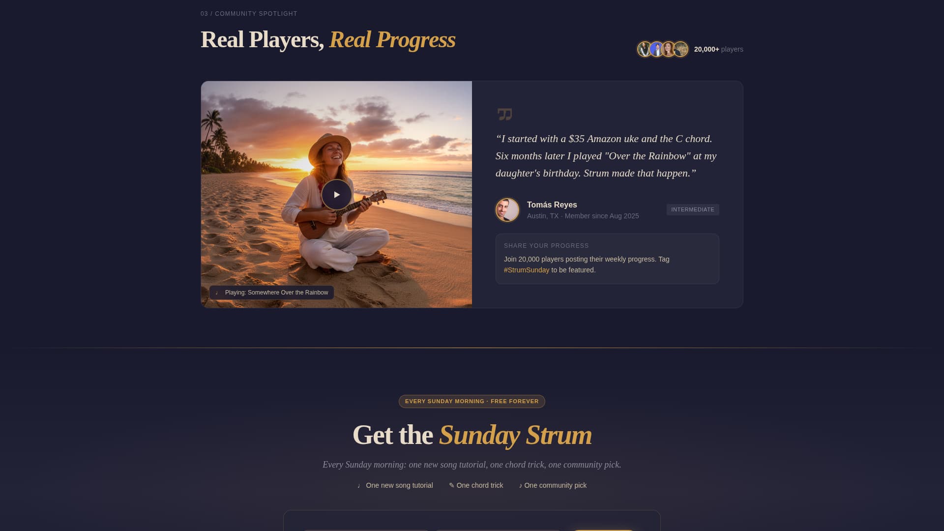 Strum - Inspiring Ukulele Landing Page Template