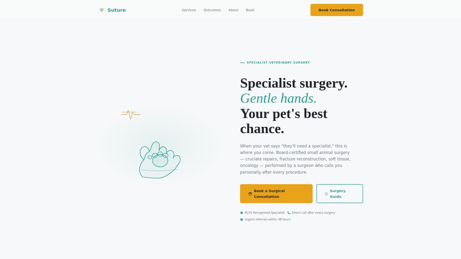 Suture - Trusted Veterinary Landing Page Template