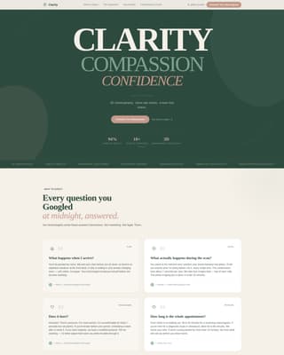 Clarity - Compassionate Mammography Landing Page Template