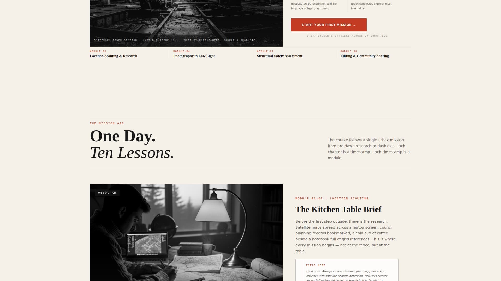 Infiltrate - Compelling Urbex Landing Page Template