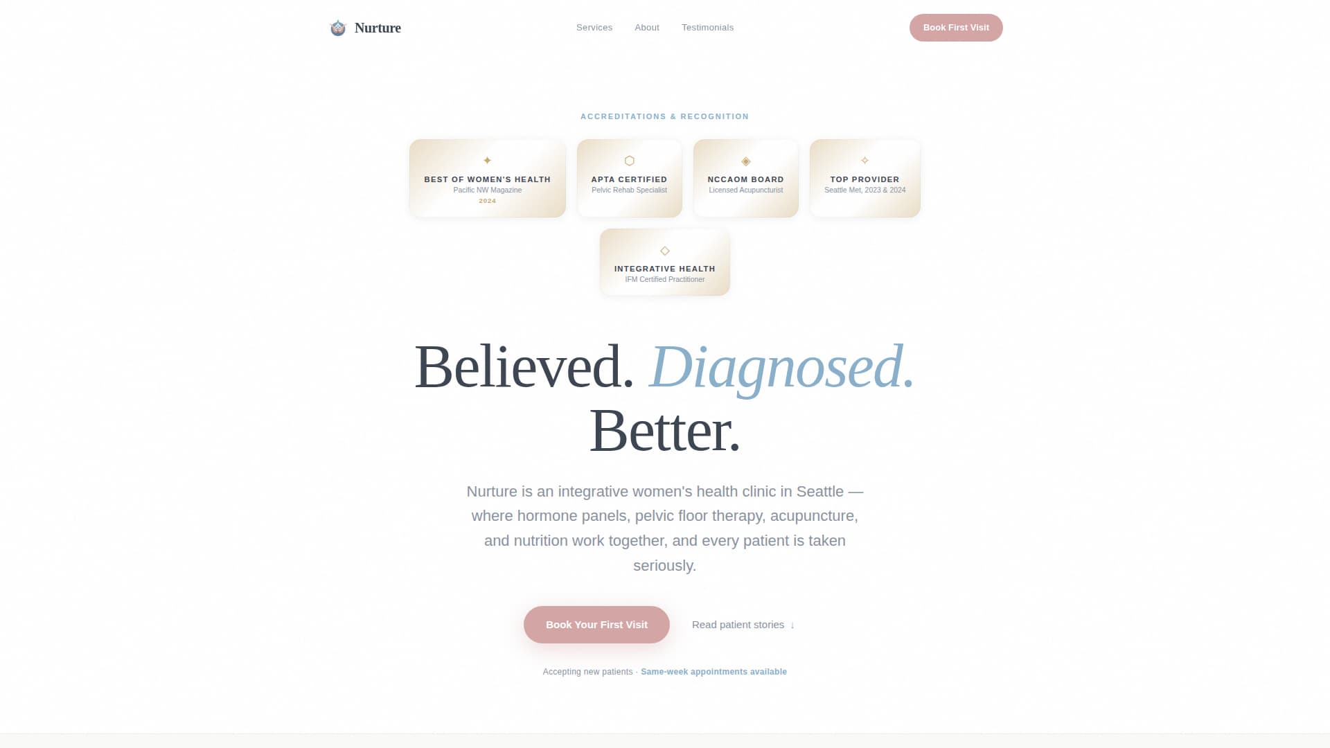Nurture - Compassionate Wellness Landing Page Template
