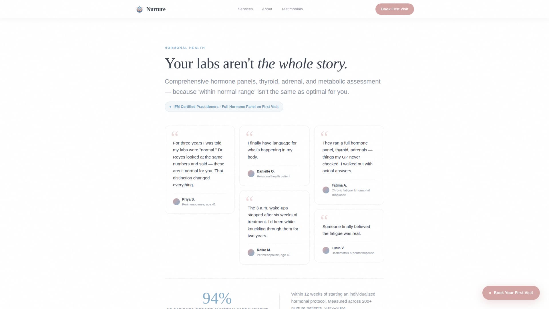 Nurture - Compassionate Wellness Landing Page Template