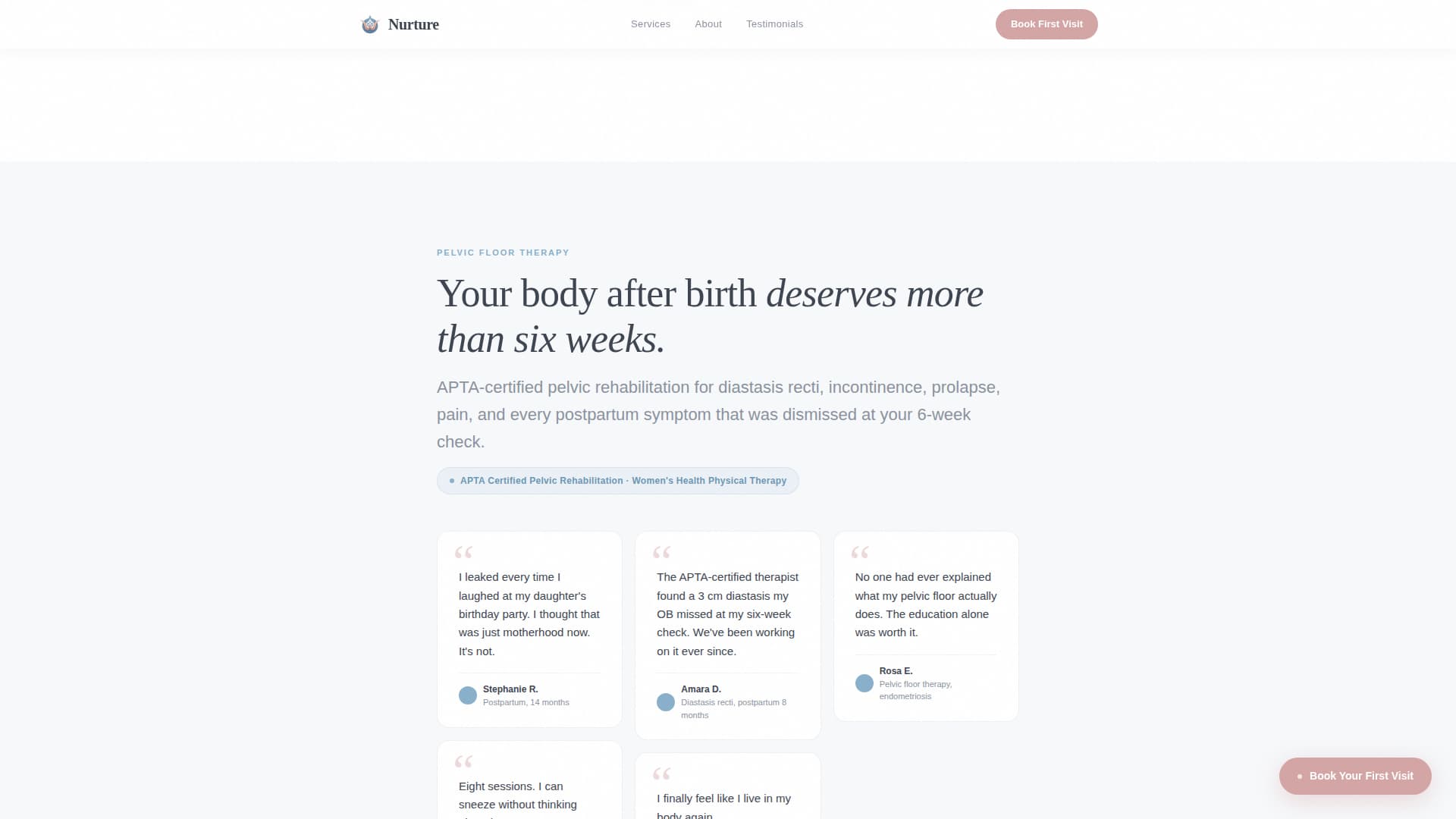 Nurture - Compassionate Wellness Landing Page Template