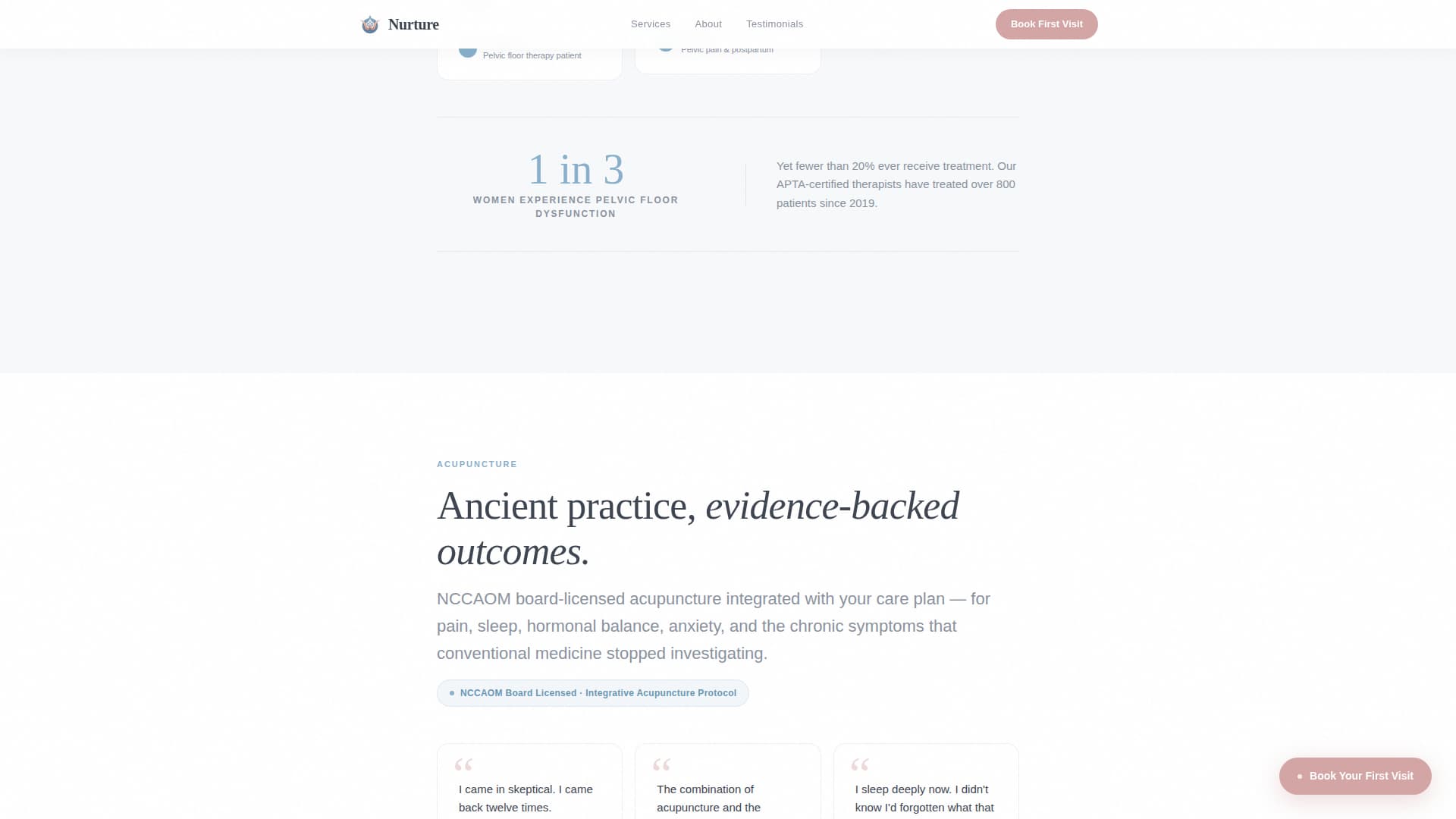 Nurture - Compassionate Wellness Landing Page Template