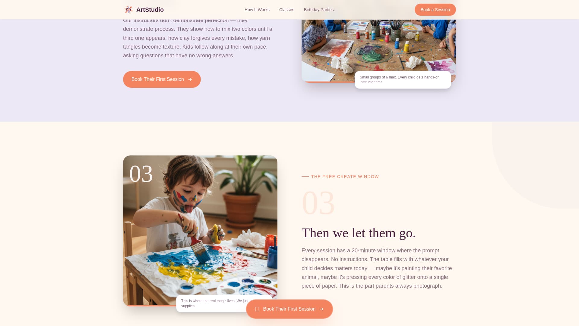 Artstudio - Enchanting Kids Landing Page Template