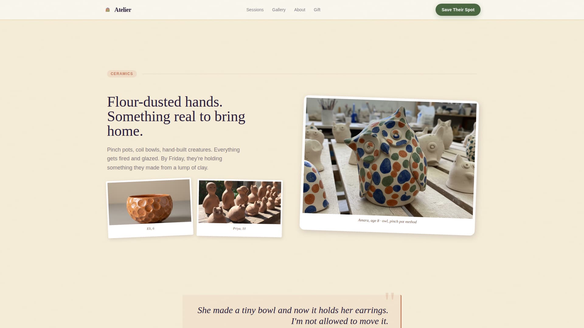 Atelier - Enchanting Artcamp Landing Page Template