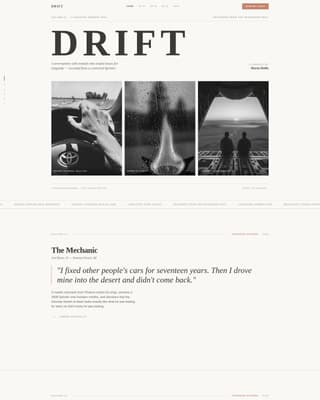 Drift - Wanderlust Nomad Landing Page Template