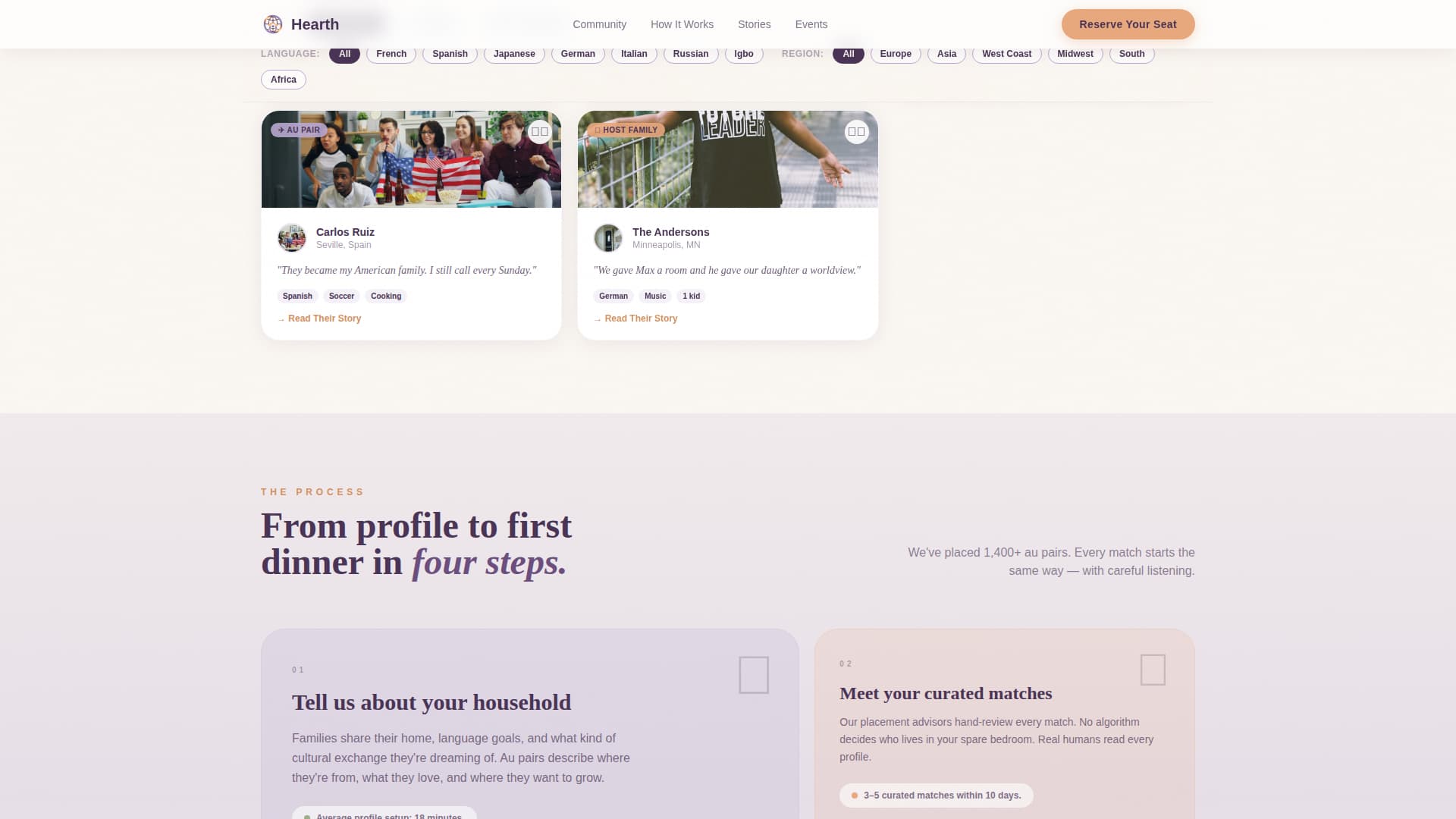 Hearth - Trusted Aupair Landing Page Template