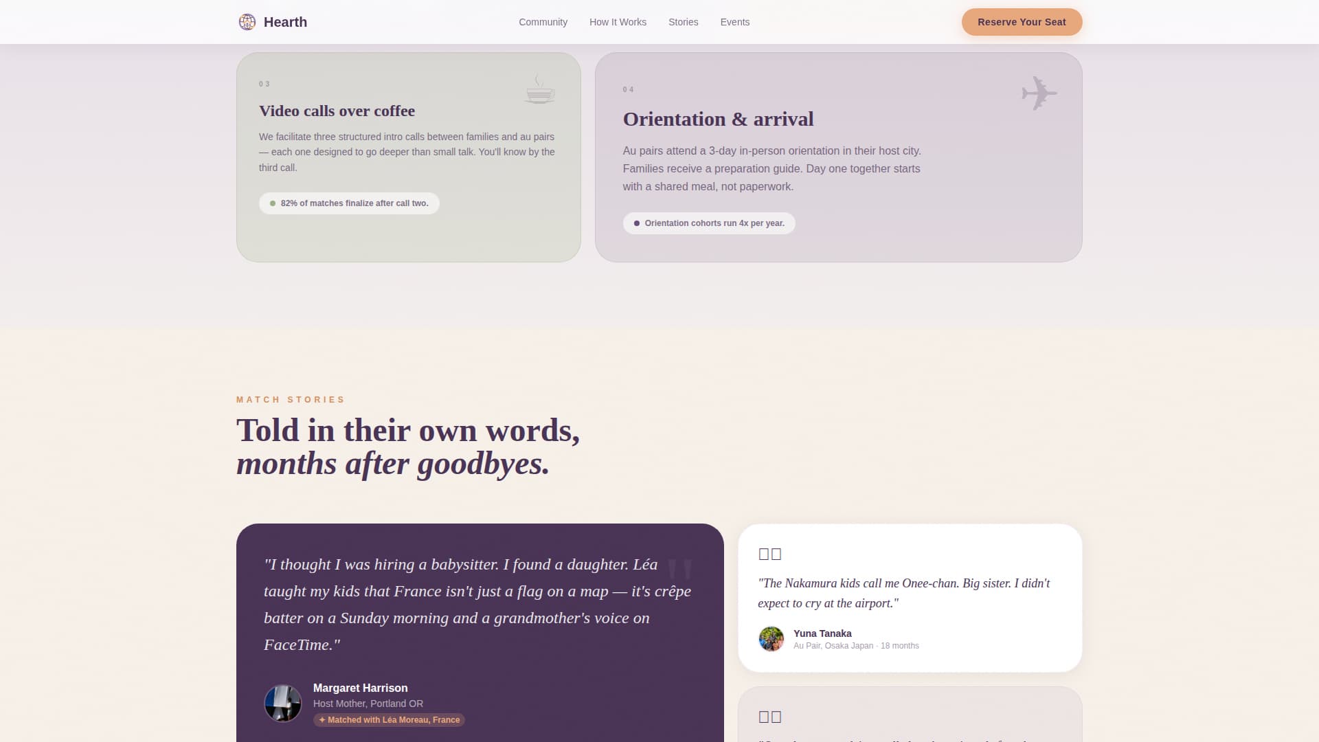 Hearth - Trusted Aupair Landing Page Template