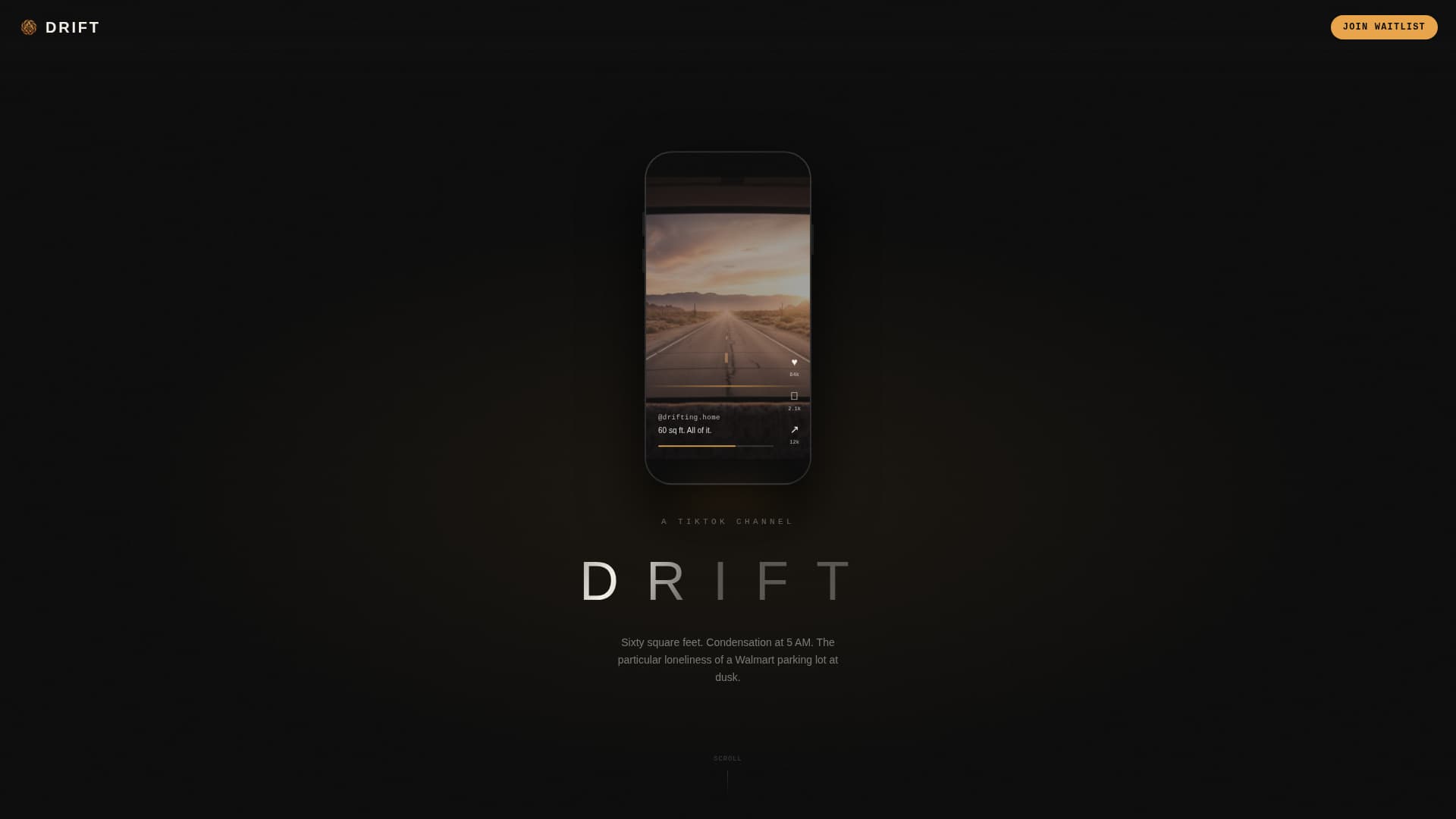 Drift - Cinematic Nomad Landing Page Template