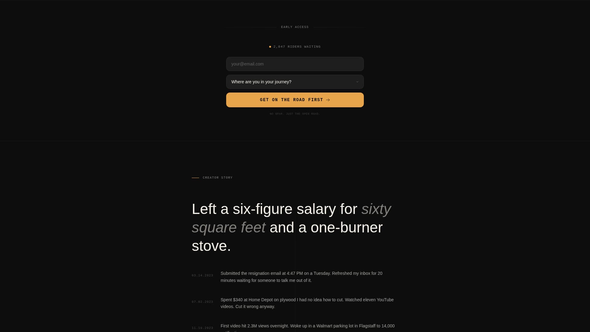 Drift - Cinematic Nomad Landing Page Template