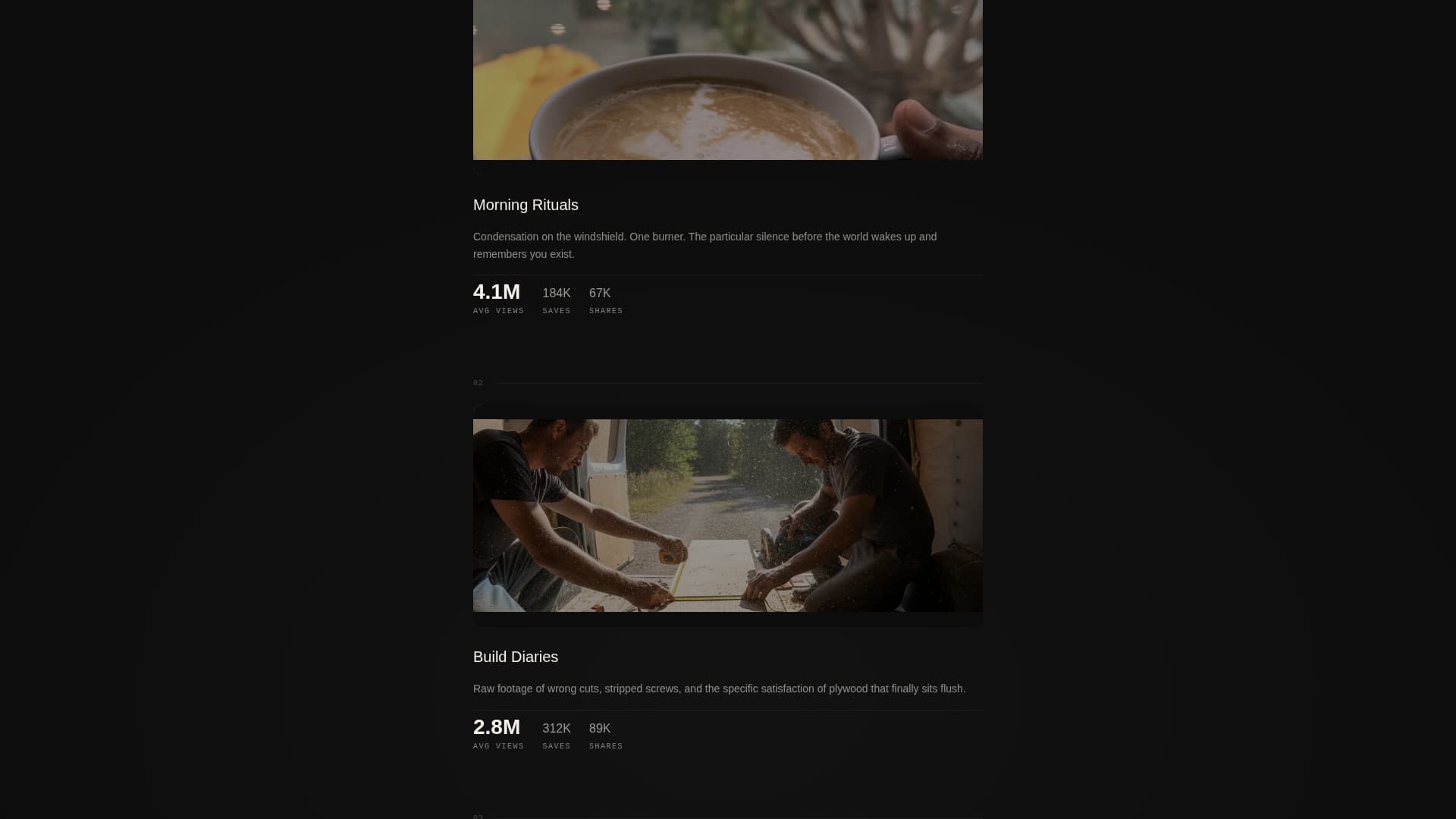 Drift - Cinematic Nomad Landing Page Template