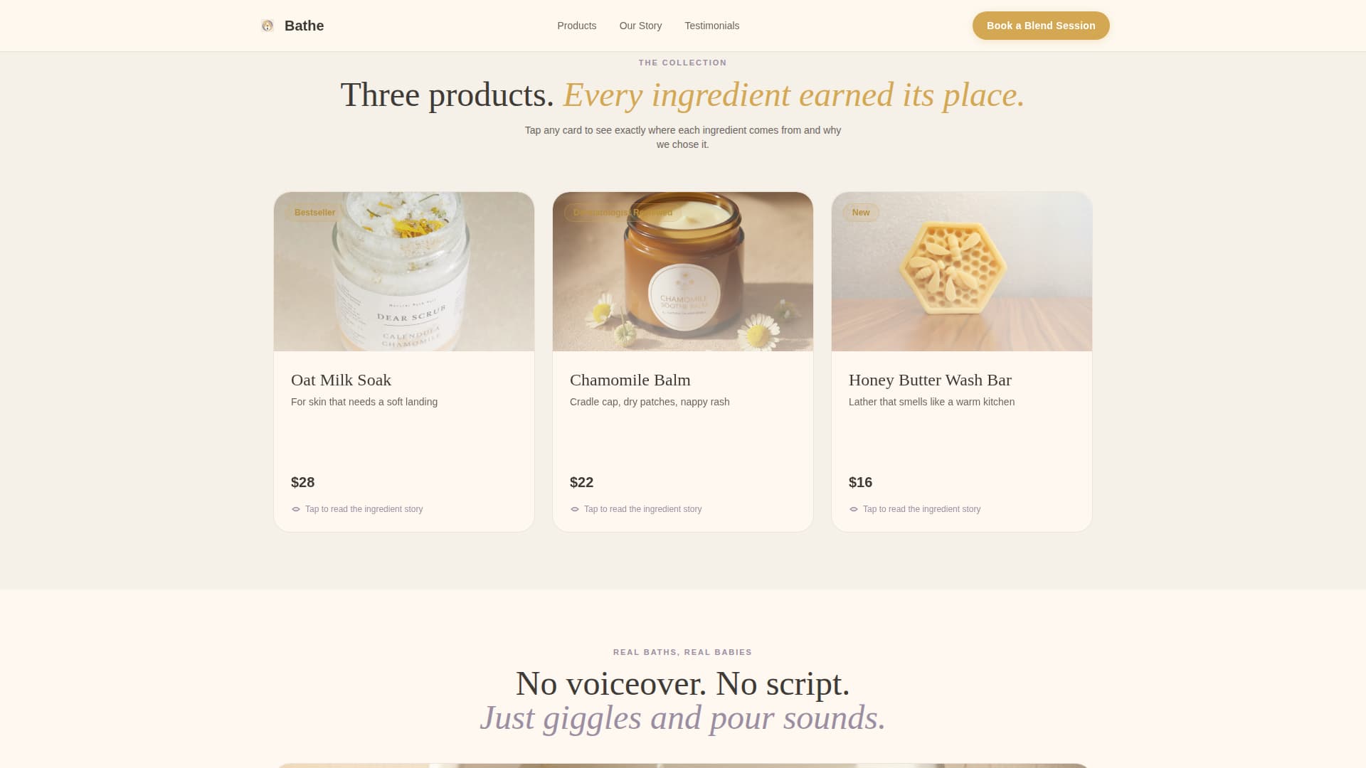 Bathe - Gentle Baby Landing Page Template