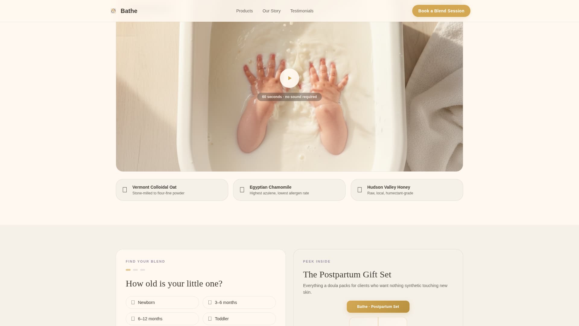 Bathe - Gentle Baby Landing Page Template