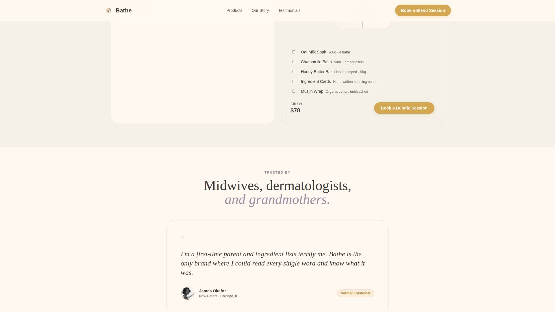 Bathe - Gentle Baby Landing Page Template