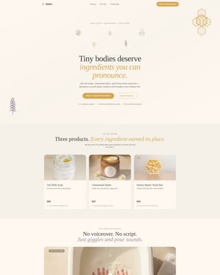 Bathe - Gentle Baby Landing Page Template