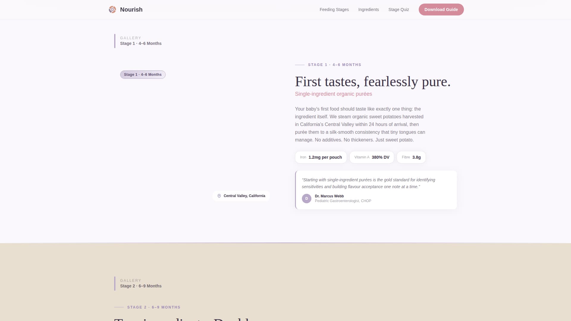 Nourish - Trusted Babyfood Landing Page Template