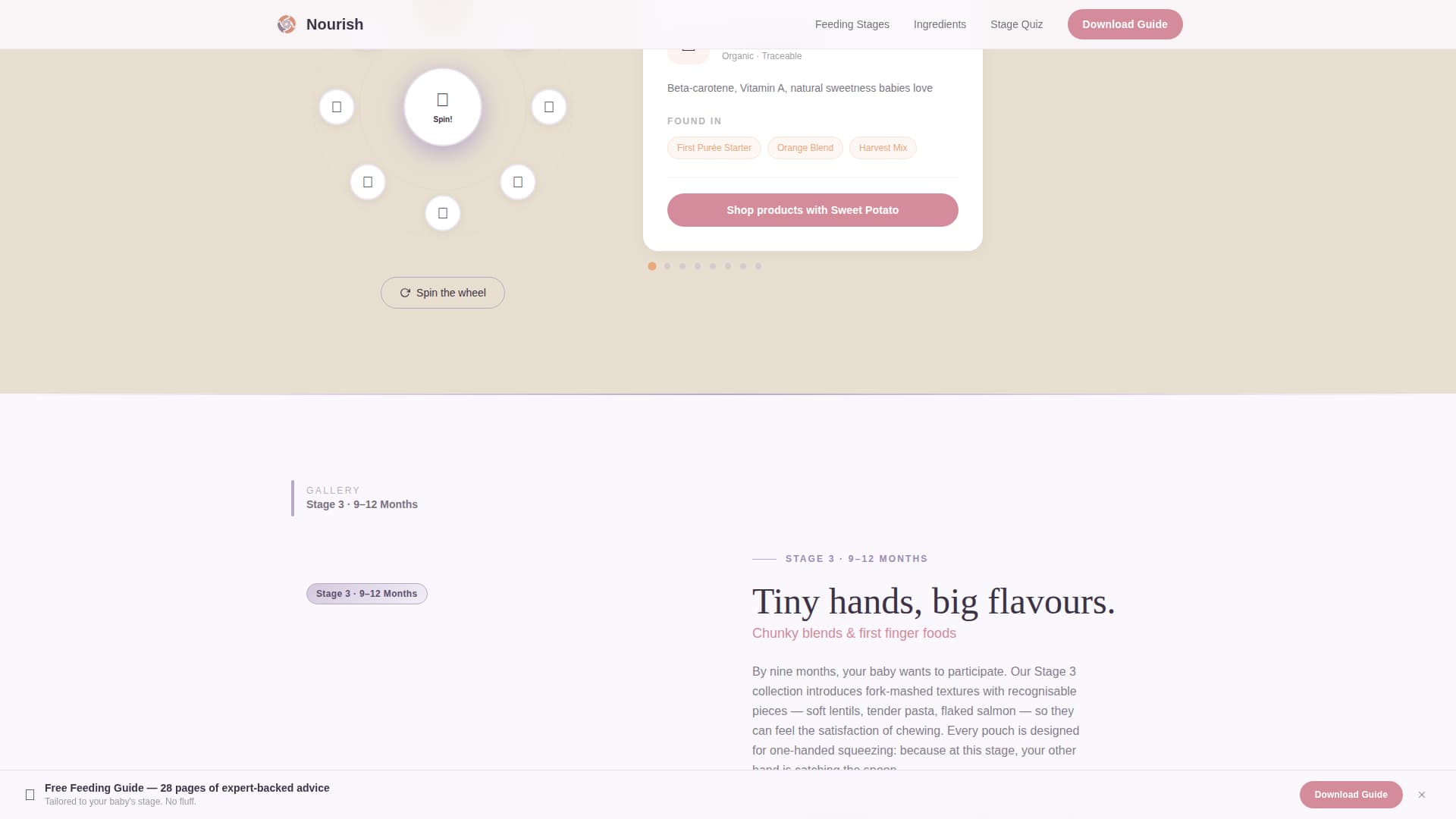 Nourish - Trusted Babyfood Landing Page Template