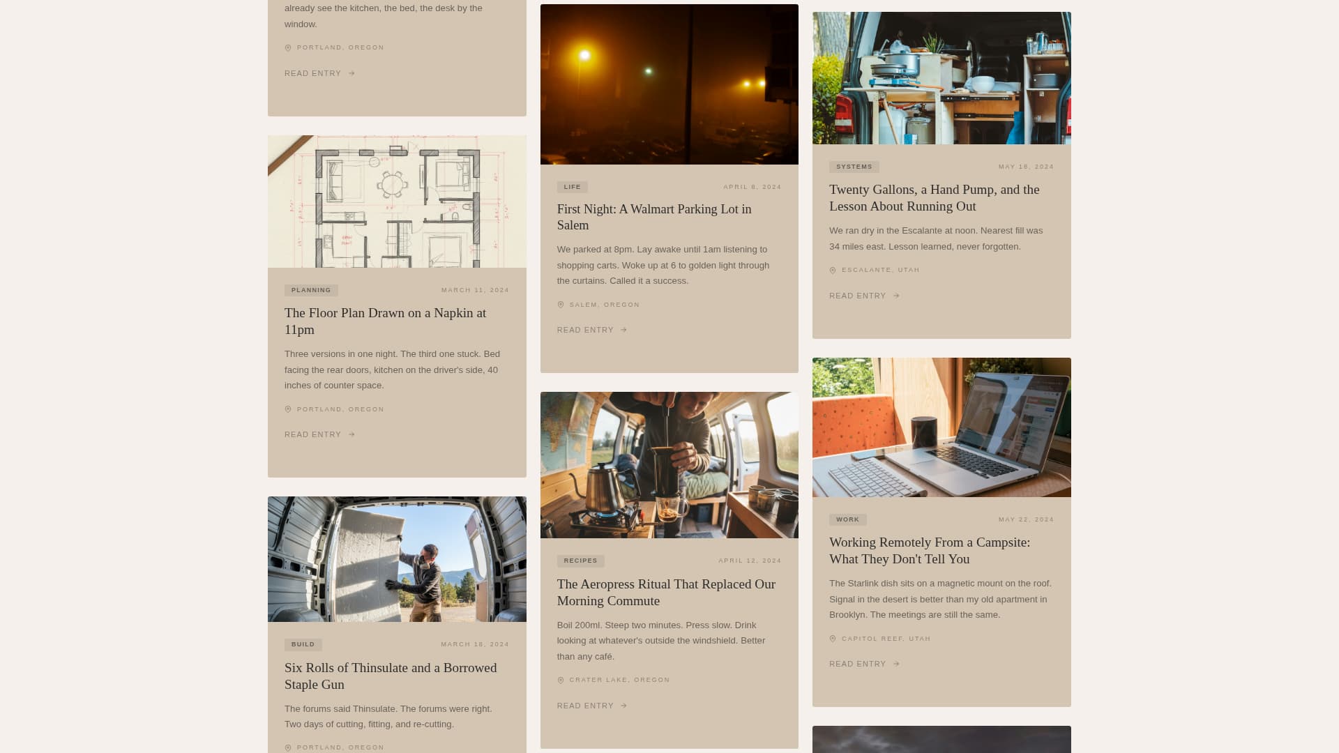 Drift - Wandering Vanlife Landing Page Template