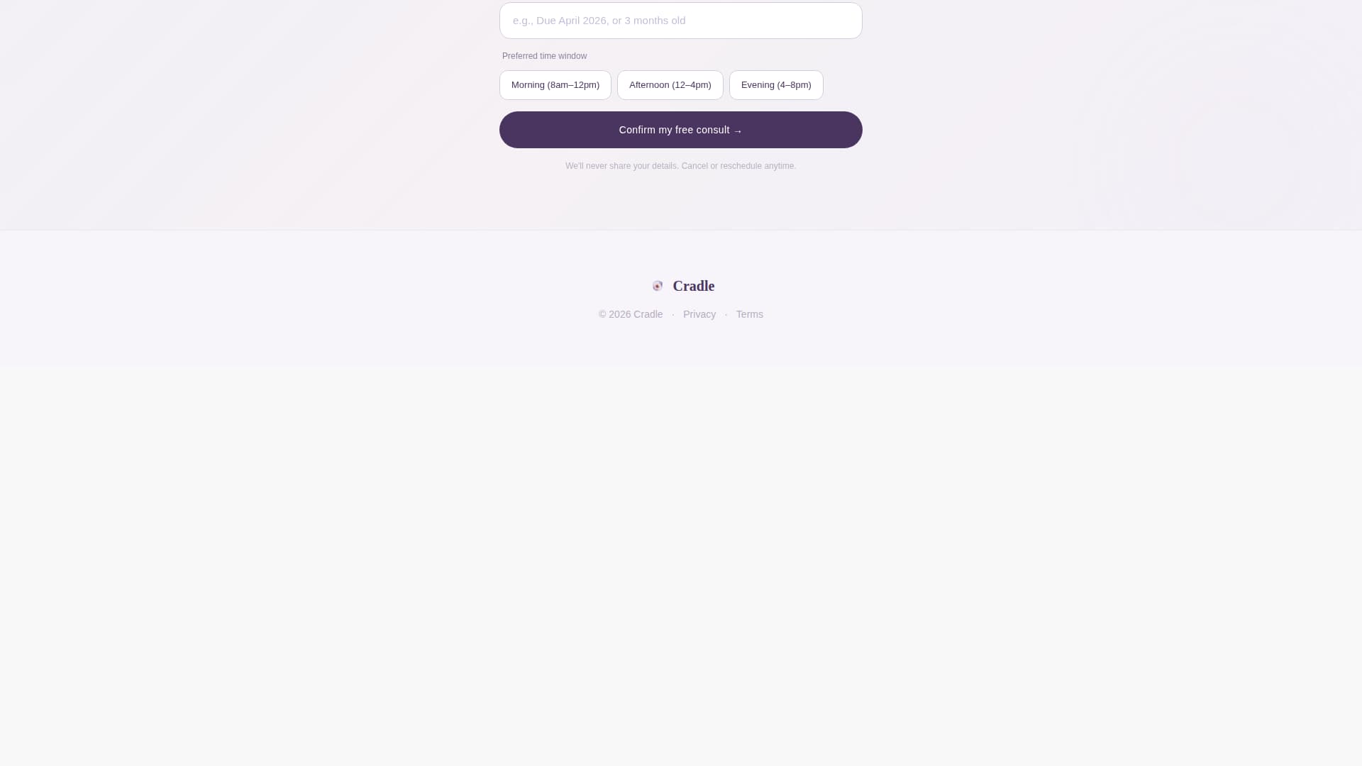 Cradle - Calming Babymonitor Landing Page Template